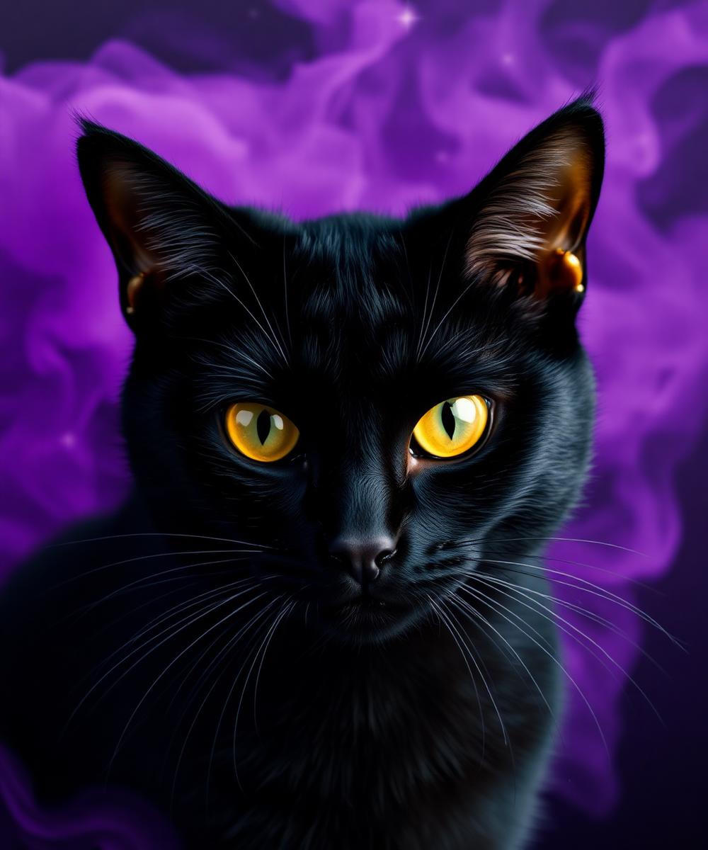 Mystical black cat — Rila's Gems spirit